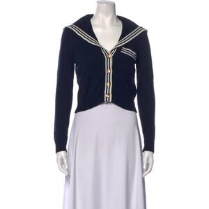 FRAME Sailor Cardigan Sweater - S Navy